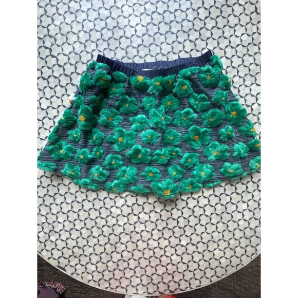 Queen of Sparkles Navy/Green?White Floral Smocked Midi Skirt – Size M (NWOT) - Picture 4 of 11